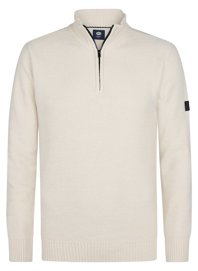 Petrol Trui Half Zip M3050KWC255 - 1108 Raw Sand