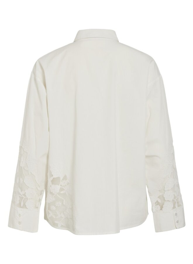 Vila Blouse VICAMINA L/S LACE 14111093 - Snow White