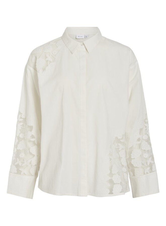 Blouse VICAMINA L/S LACE 14111093 - Snow White