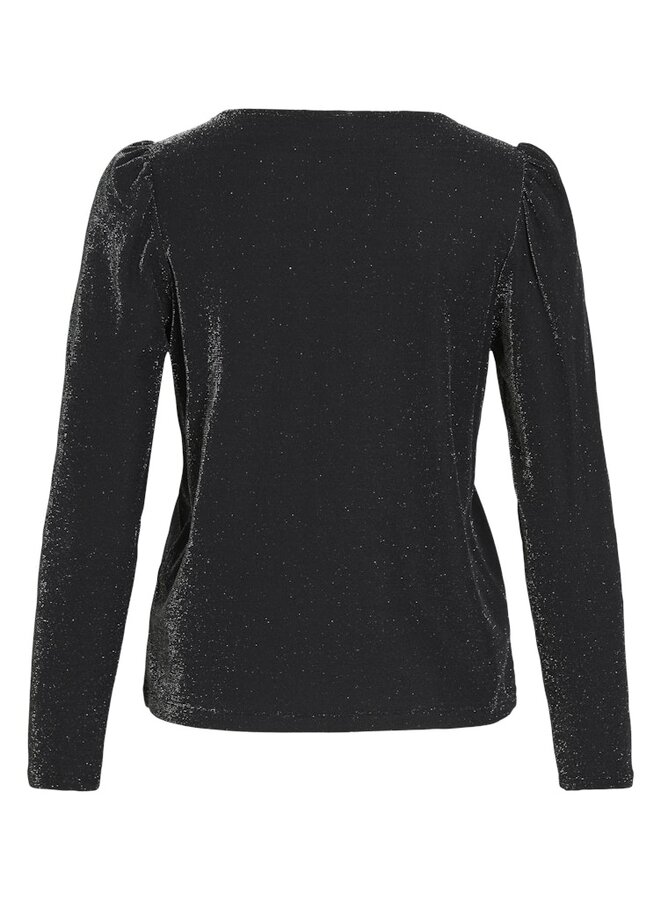 Vila Top VIELEINAS V-NECK 14111371 - Black Beauty