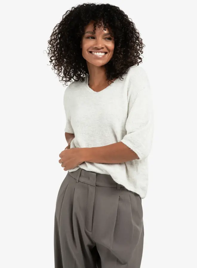 Trui V-hals 01-000522-510 - 990312 Cloud Grey Melange