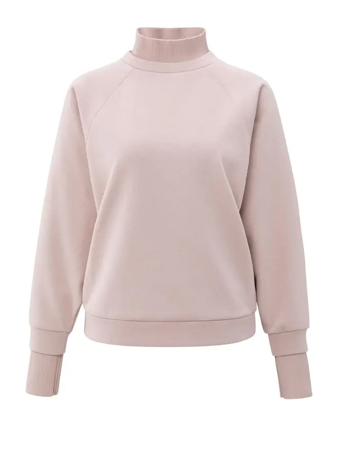 YAYA Sweater Hoge Ribkraag 01-109098-510 - 61509 Shadow Gray Pink