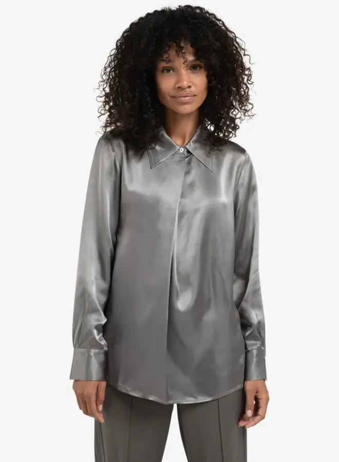 Satijnen Blouse 01-701326-510 - 99032 Taupe Grey