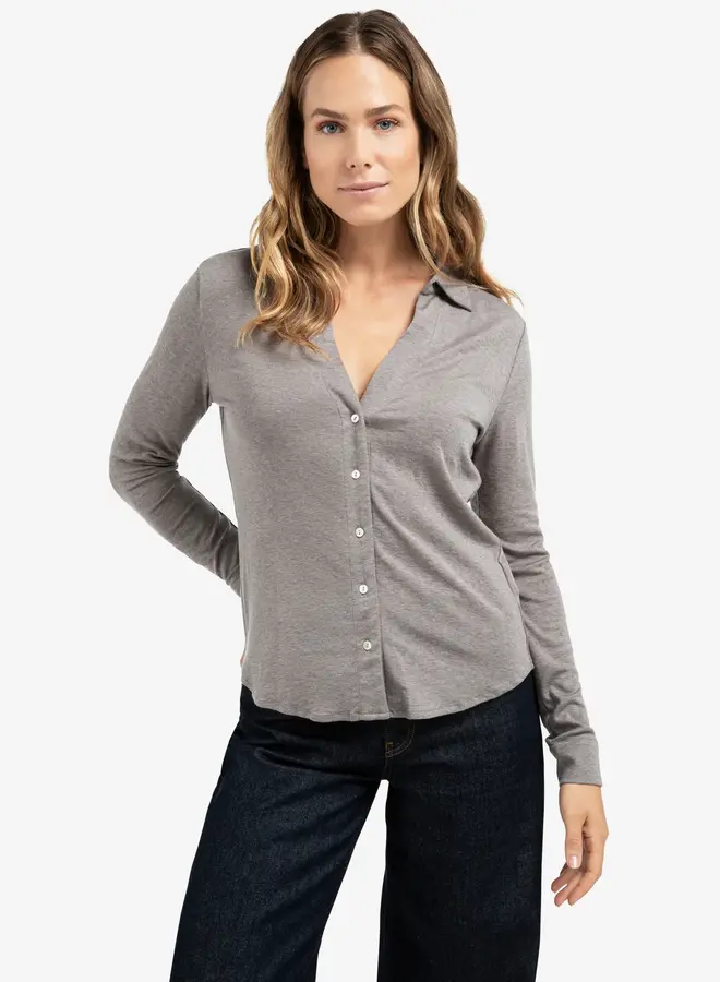 Jersey Blouse 01-209109-510 - 990322 Taupe Grey Melange