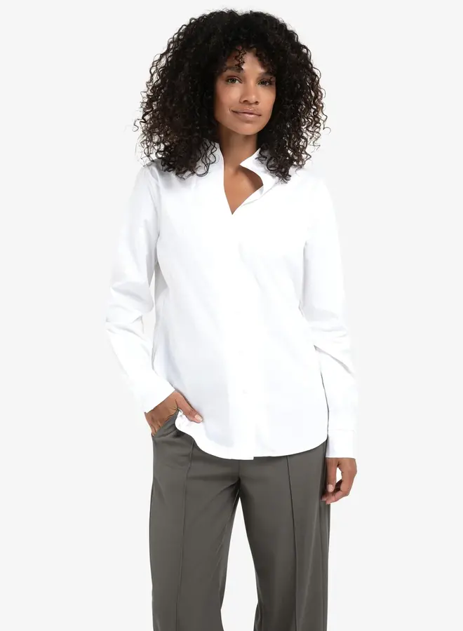 Blouse Hoge V-hals 01-201181-510 - 00000 Pure White
