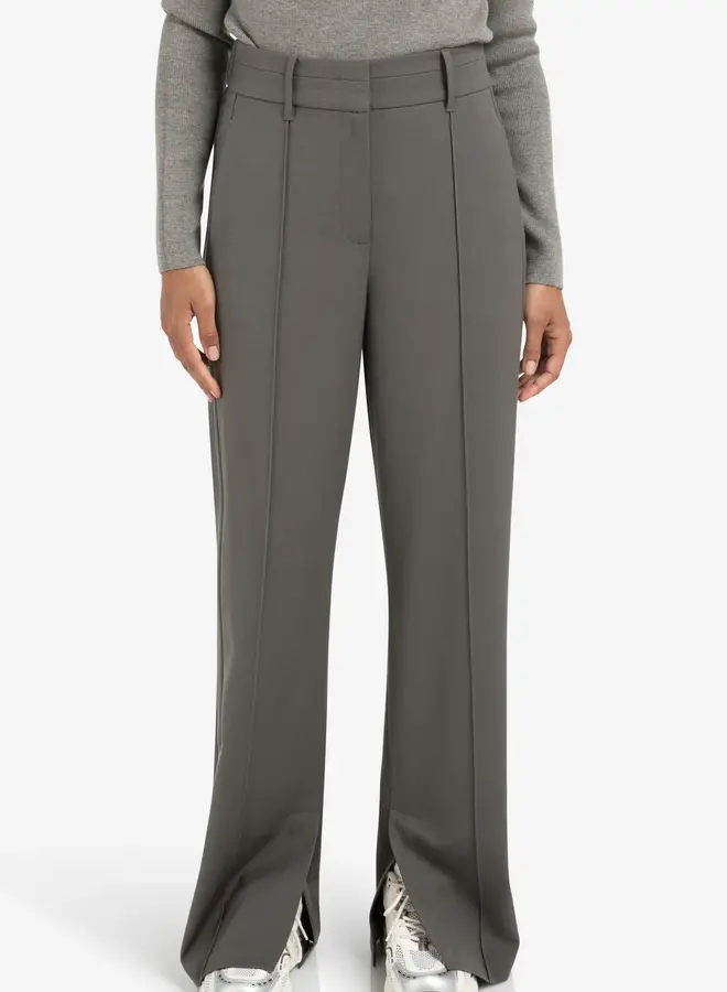 YAYA Broek Wijde Pijpen En Split 01-301227-510 - 80307 Dark Night Grey