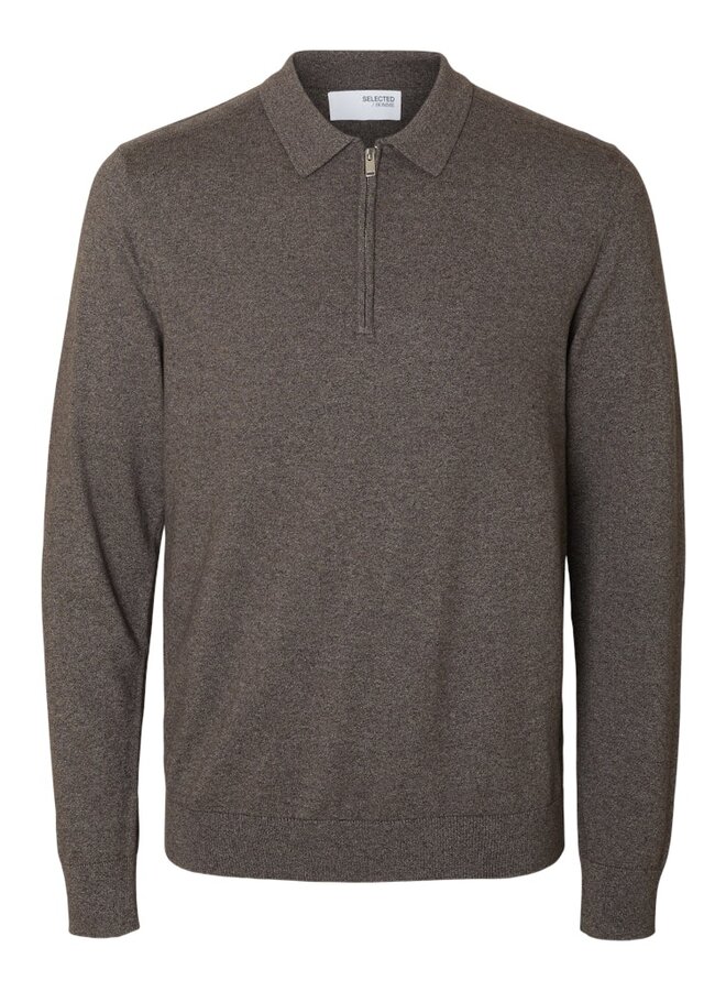 Selected Half Zip Trui Polo SLHBERG 16094271 - Morel Twist