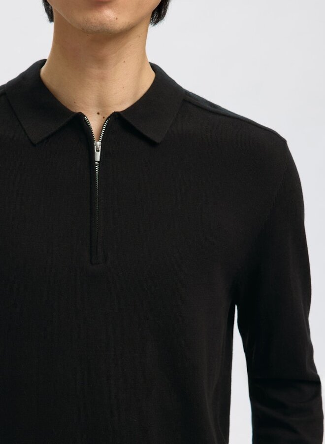 Selected Half Zip Trui Polo SLHBERG 16094271 - Black