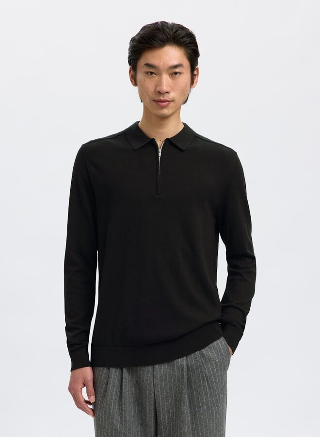 Selected Half Zip Trui Polo SLHBERG 16094271 - Black
