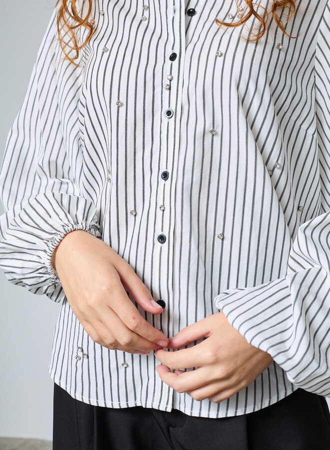 Sisters Point Blouse 19405 ELAISA-SH - 110 White/Black