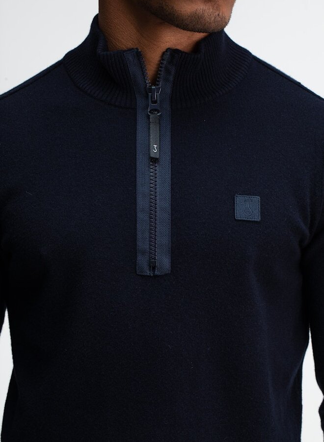 Butcher of Blue Half-Zip Trui Clifden 1926002 - 890 Alaska Blue