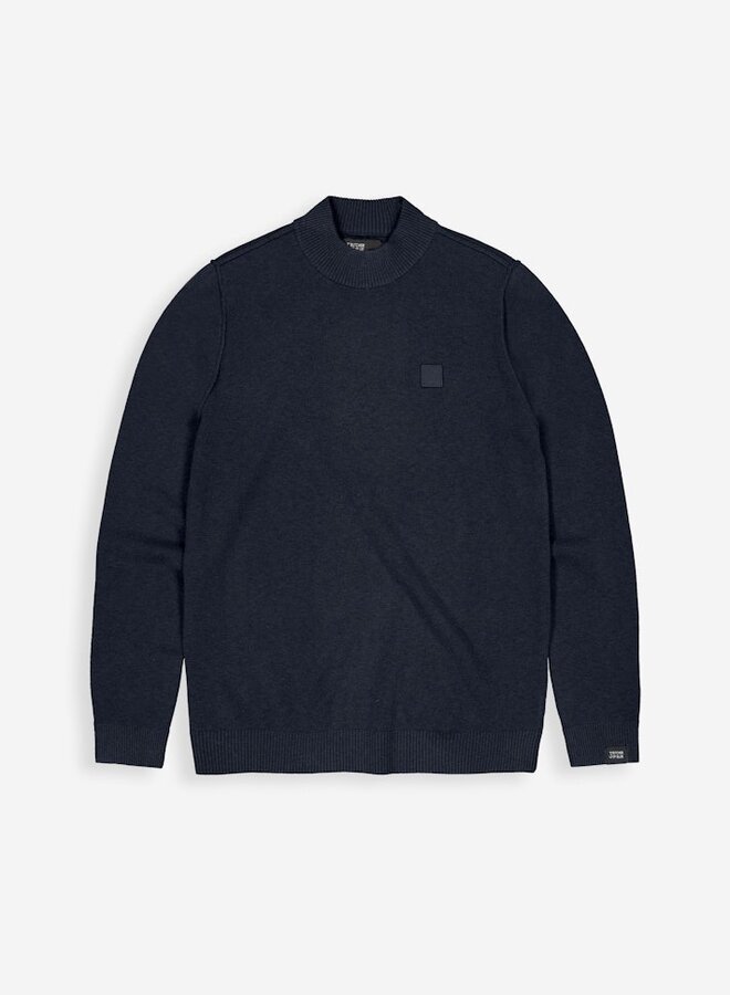 Butcher of Blue Trui Mock-Neck Clifden M2526005 - 890 Alaska Blue