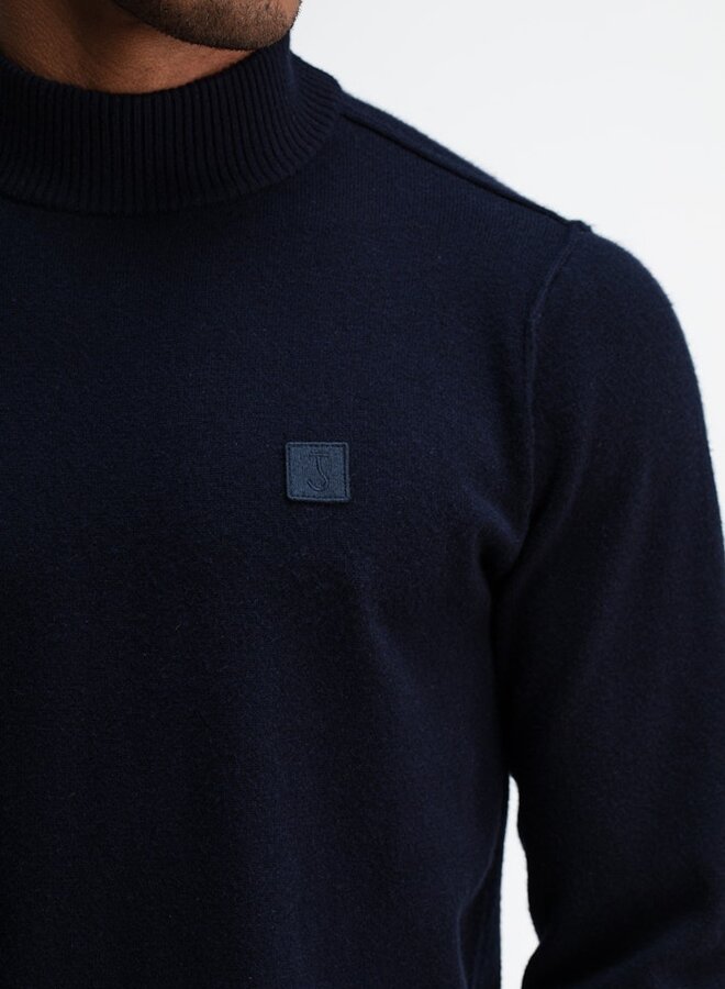 Butcher of Blue Trui Mock-Neck Clifden M2526005 - 890 Alaska Blue
