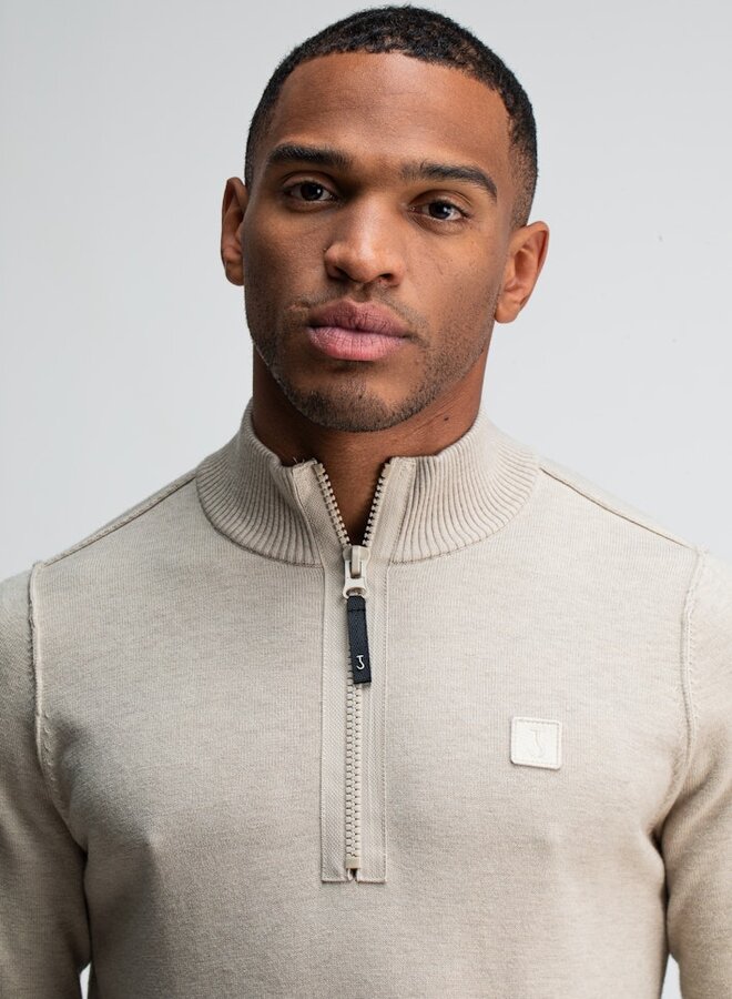 Butcher of Blue Half-Zip Trui Clifden 1926002 - 697 Lt. Sand