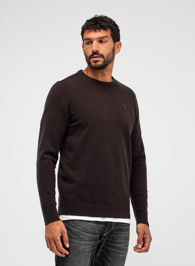 Butcher of Blue Trui Clifden Half-Zip 1926003 - 694 Topaz Brown