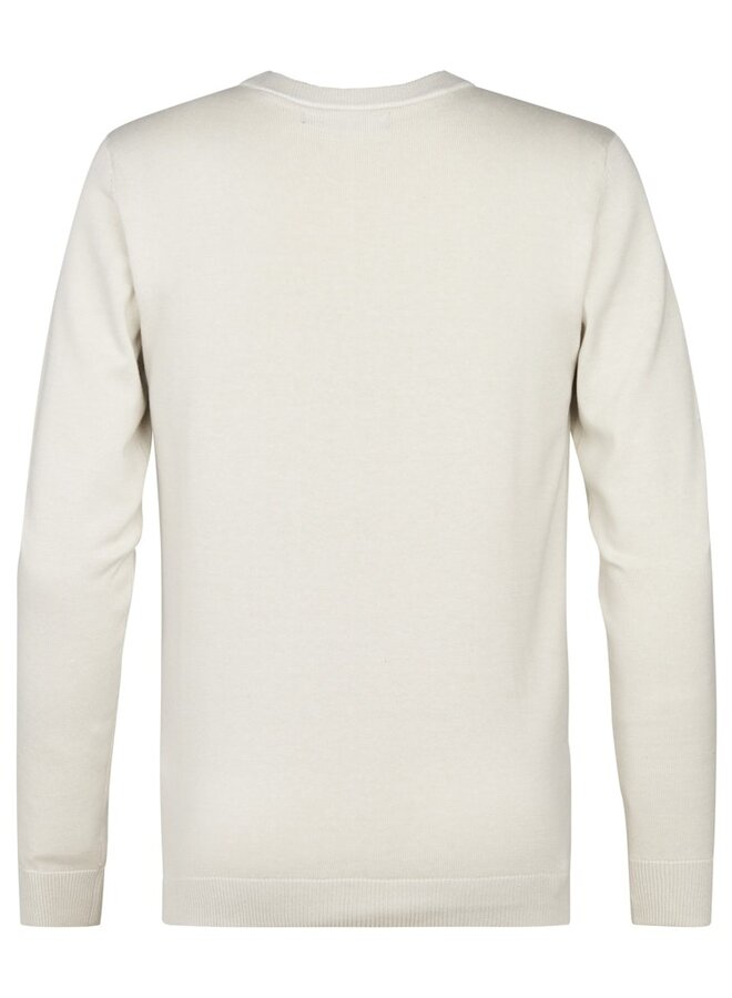 Petrol Trui Knitwear Round Neck Basic M-ROS-KWR201 - Antique White Melee
