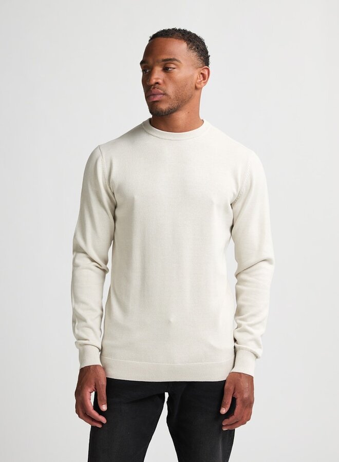 Trui Knitwear Round Neck Basic M-ROS-KWR201 - Antique White Melee