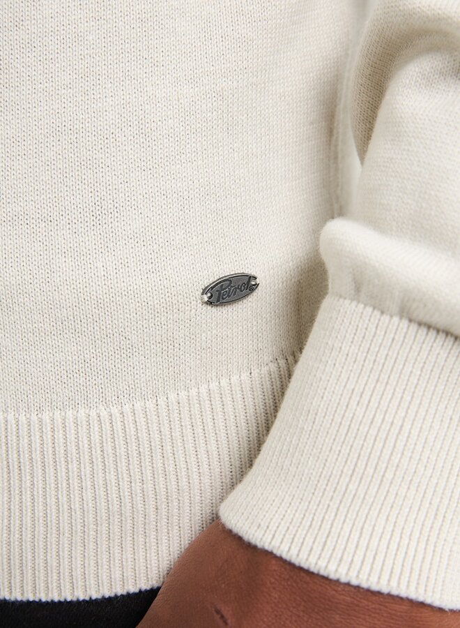 Petrol Trui Knitwear Round Neck Basic M-ROS-KWR201 - Antique White Melee