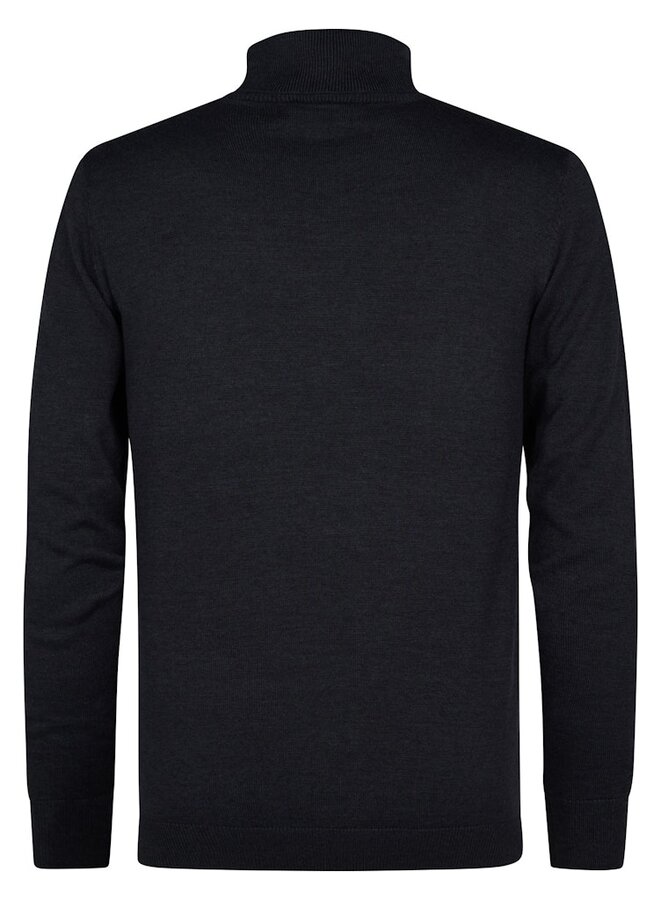 Petrol Coltrui Knitwear Collar Basic M-ROS-KWC260 - Deep Black