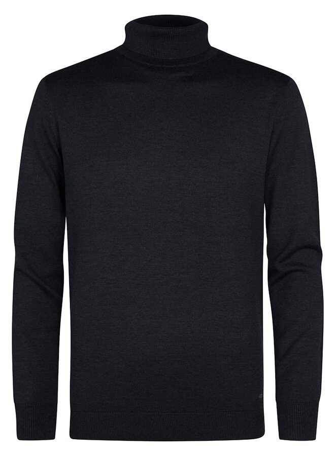 Petrol Coltrui Knitwear Collar Basic M-ROS-KWC260 - Deep Black