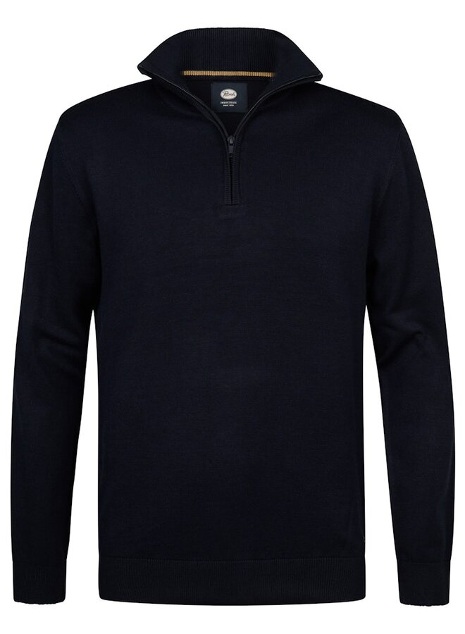 Petrol Trui zip Knitwear Basic M-3050-KWC207 - Royal Navy