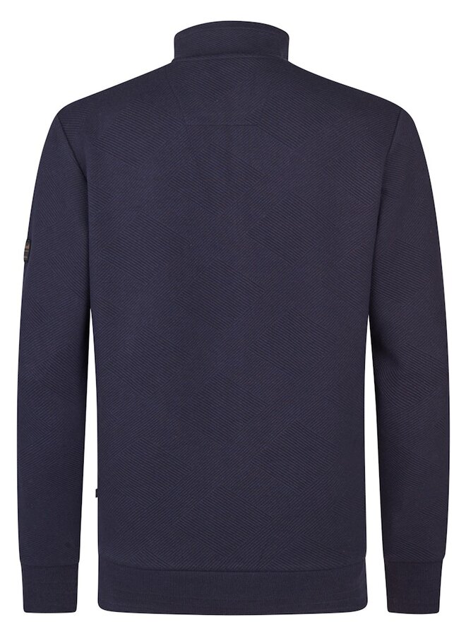 Petrol Trui Sweater Collar Zip M-3050-SWC315 - Royal Navy