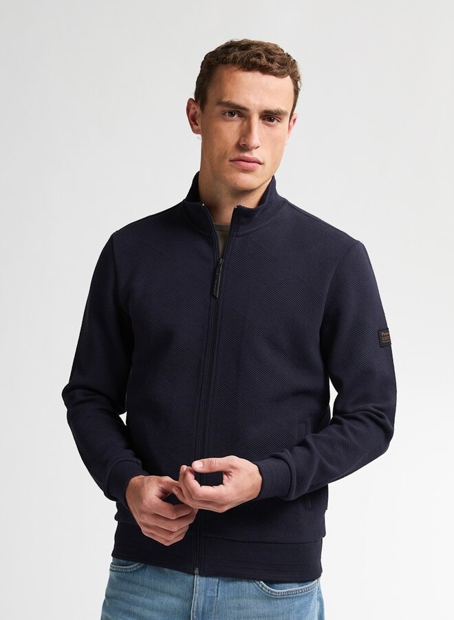 Petrol Trui Sweater Collar Zip M-3050-SWC315 - Royal Navy