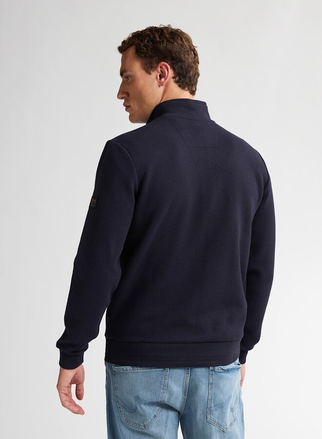 Petrol Trui Sweater Collar Zip M-3050-SWC315 - Royal Navy