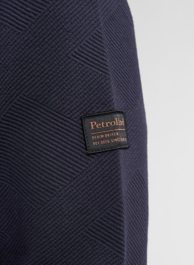 Petrol Trui Sweater Collar Zip M-3050-SWC315 - Royal Navy