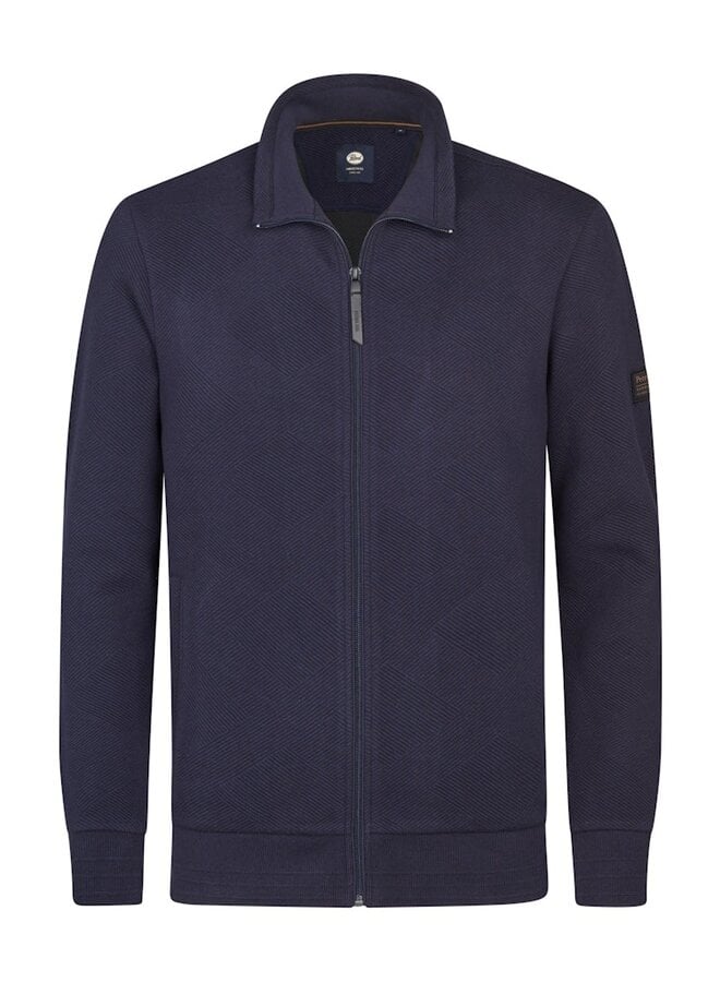 Petrol Trui Sweater Collar Zip M-3050-SWC315 - Royal Navy
