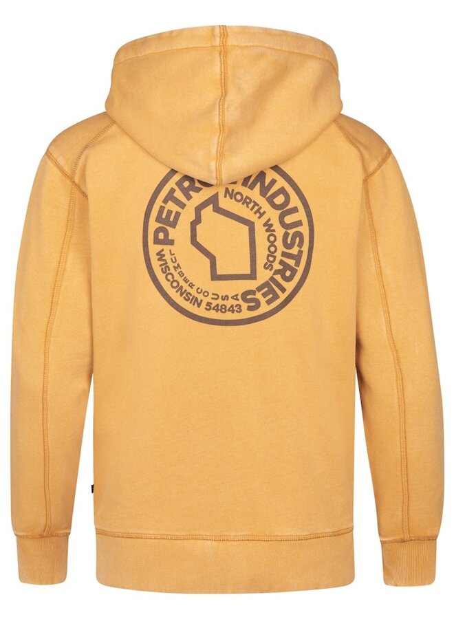 Petrol Hoodie Sweater Hooded Print M-3050-SWH311 - Sunflower