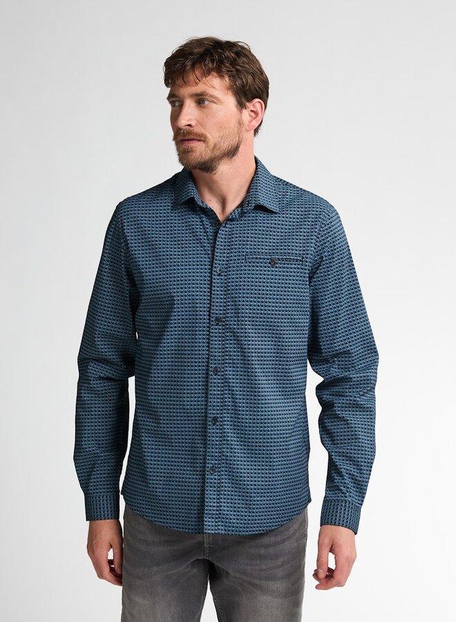 Overhemd Shirt Long Sleeve AOP M-3050-SIL404 - Indie Blue