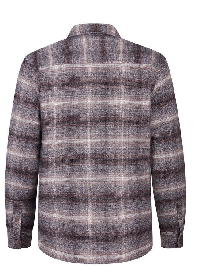 Petrol Overshirt Shirt Long Sleeve Check M-3050-SIL419 - Mud