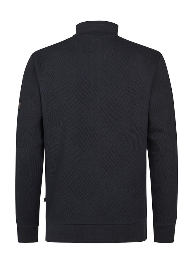 Petrol Vest  Sweater Collar Zip M-3050-SWC315 - Deep Black