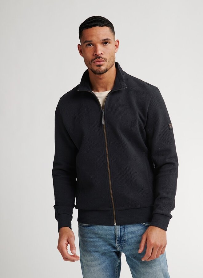 Vest  Sweater Collar Zip M-3050-SWC315 - Deep Black
