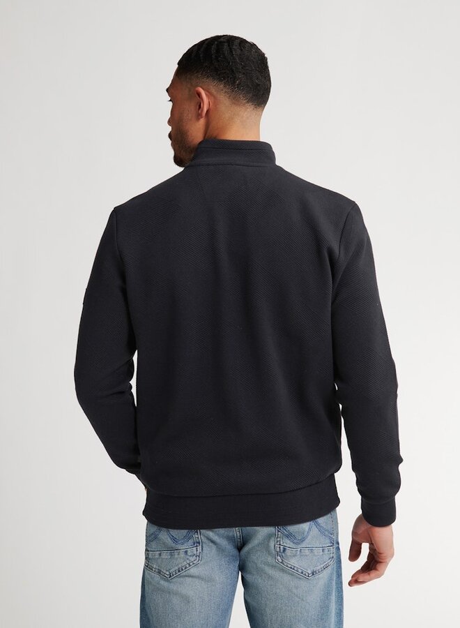 Petrol Vest  Sweater Collar Zip M-3050-SWC315 - Deep Black