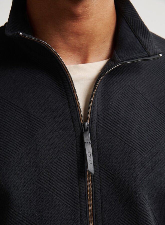 Petrol Vest  Sweater Collar Zip M-3050-SWC315 - Deep Black