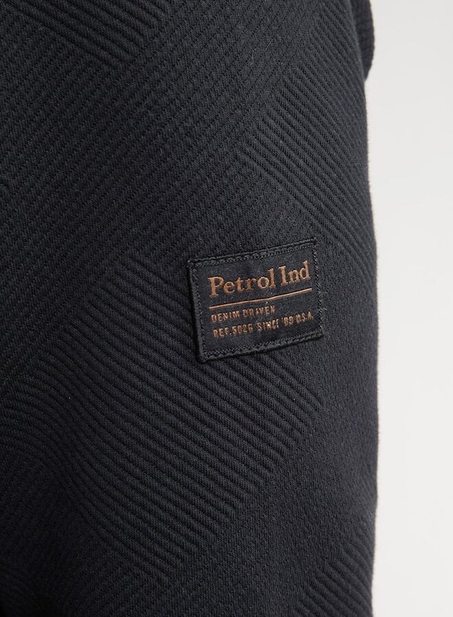 Petrol Vest  Sweater Collar Zip M-3050-SWC315 - Deep Black