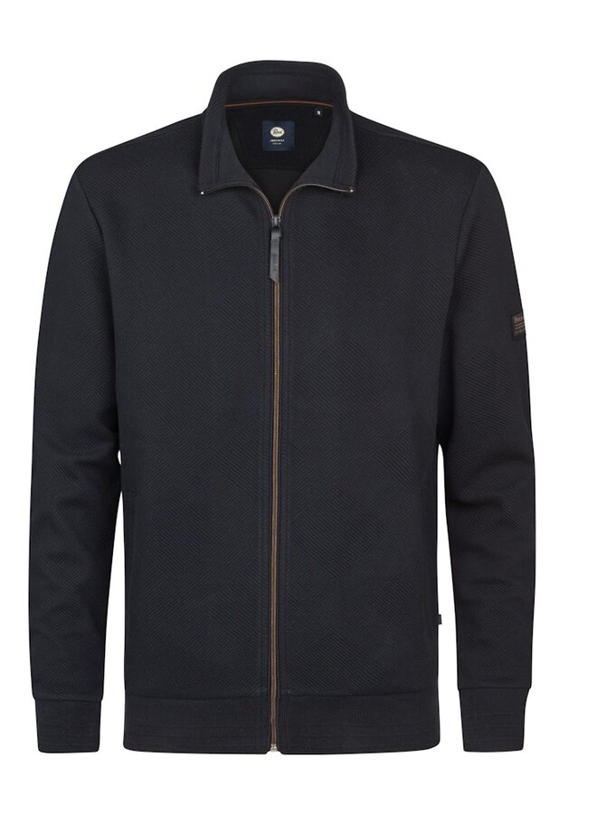 Petrol Vest  Sweater Collar Zip M-3050-SWC315 - Deep Black