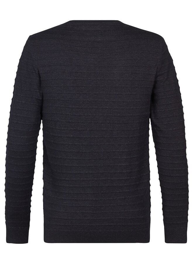 Petrol Trui Knitwear Round Neck Basic M-3050-KWR269 - Deep Black