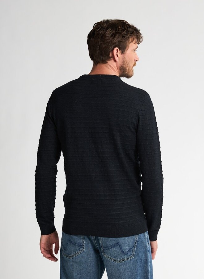Petrol Trui Knitwear Round Neck Basic M-3050-KWR269 - Deep Black