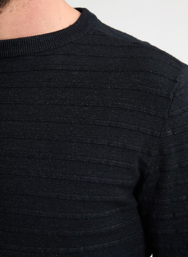 Petrol Trui Knitwear Round Neck Basic M-3050-KWR269 - Deep Black