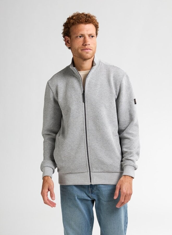 Vest Sweater Collar Zip M-3050-SWC315 - Light Grey