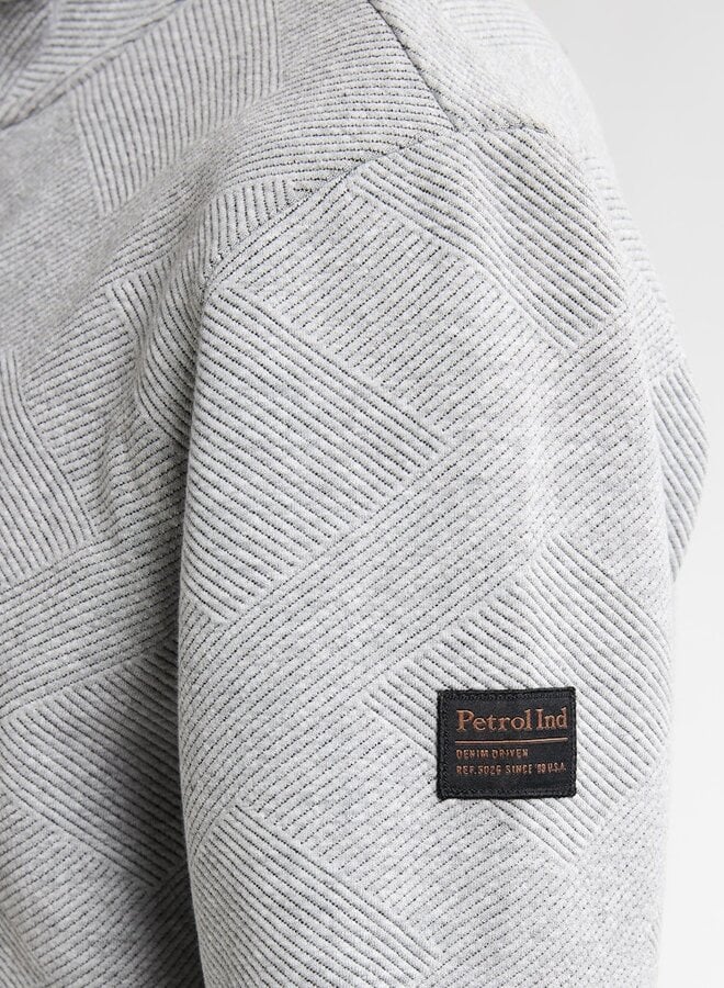 Petrol Vest Sweater Collar Zip M-3050-SWC315 - Light Grey