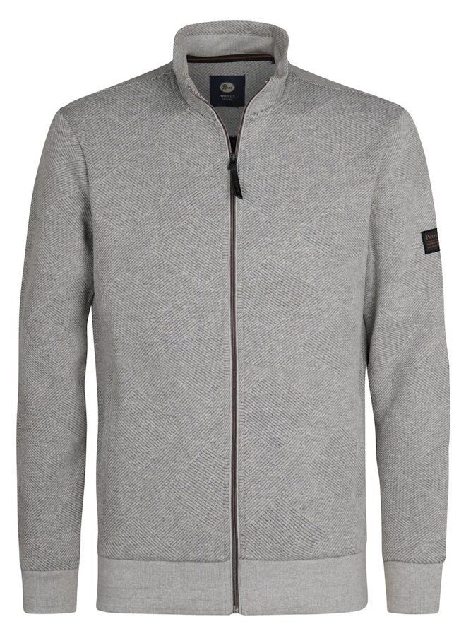 Petrol Vest Sweater Collar Zip M-3050-SWC315 - Light Grey
