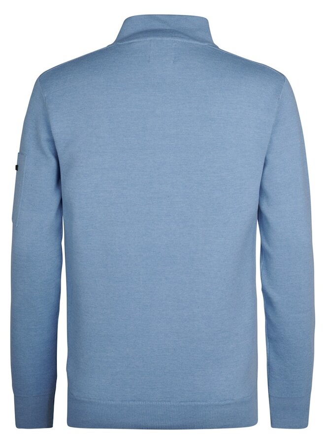 Petrol Sweater half zip  M-3050-KWC248 - Pale Blue