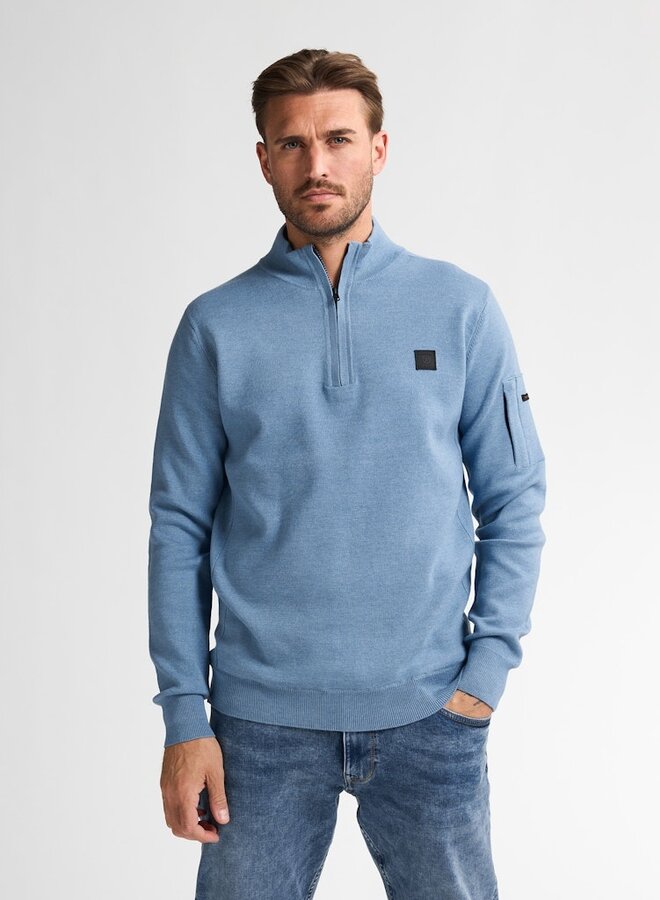 Sweater half zip  M-3050-KWC248 - Pale Blue