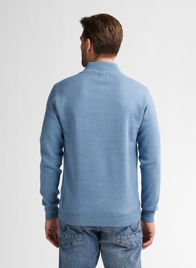 Petrol Sweater half zip  M-3050-KWC248 - Pale Blue