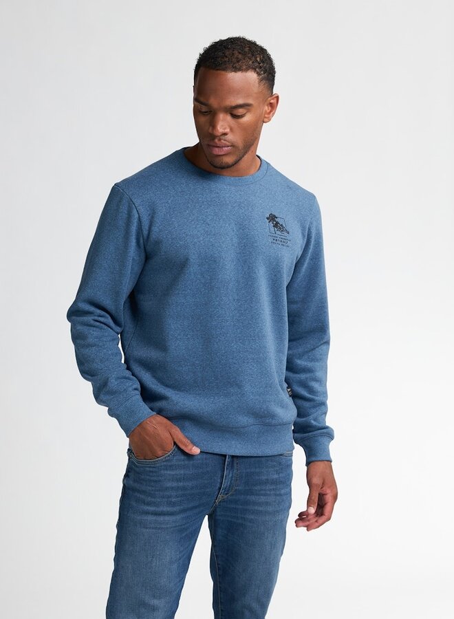 Petrol Sweater Round neck M-3050-SWR309 - Indie Blue