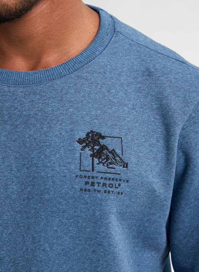 Petrol Sweater Round neck M-3050-SWR309 - Indie Blue